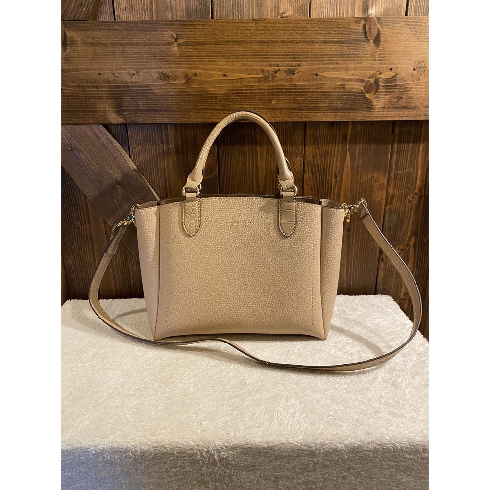 Nanette Lepore Dusty Rose Pink Handbag Faux Pebbled Leather Purse